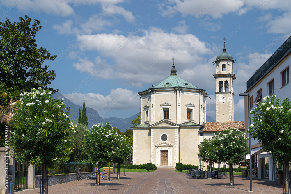 Riva del Garda, the Church of Santa Maria Inviolata (the Church of the Virgin), the most important Baroque church in Trentino, Italy. Built in 1603.