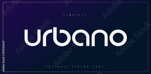 Urbano text sport future curve, wave modern alphabet font template. technology typography urban font and number uppercase. vector illustration
