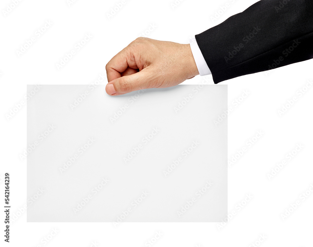 note paper card blank sign hand holding businessman suit note paper card blank sign hand holding businessman suit
