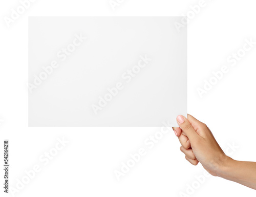 note paper card blank sign hand holding