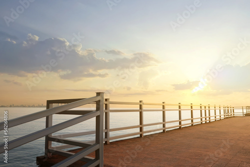 Picturesque view of pier near sea outdoors