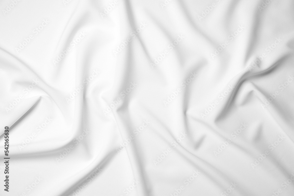 Texture of blank white flag as background, top view. Mockup for design