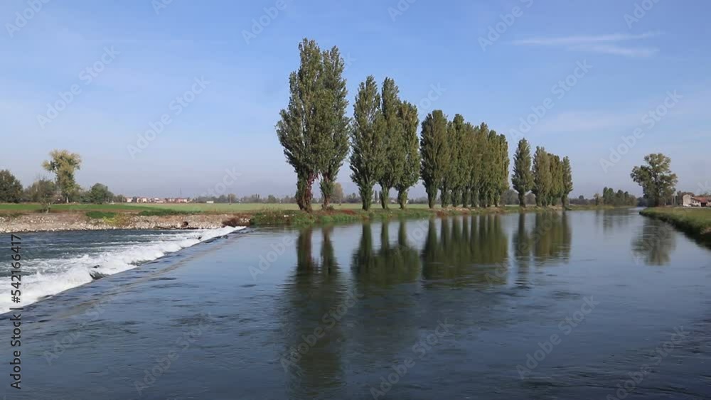 landscape with trees and water, Adda river, Italy landscape with trees and water, Adda river, Italy
