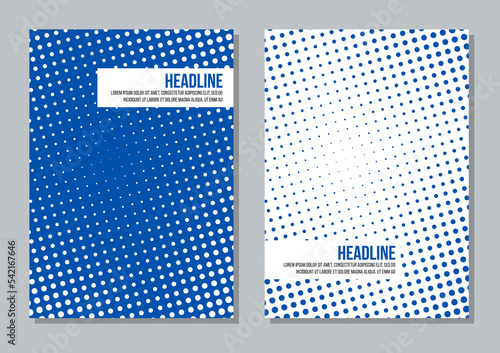 2 blue white dotted simple covers set
