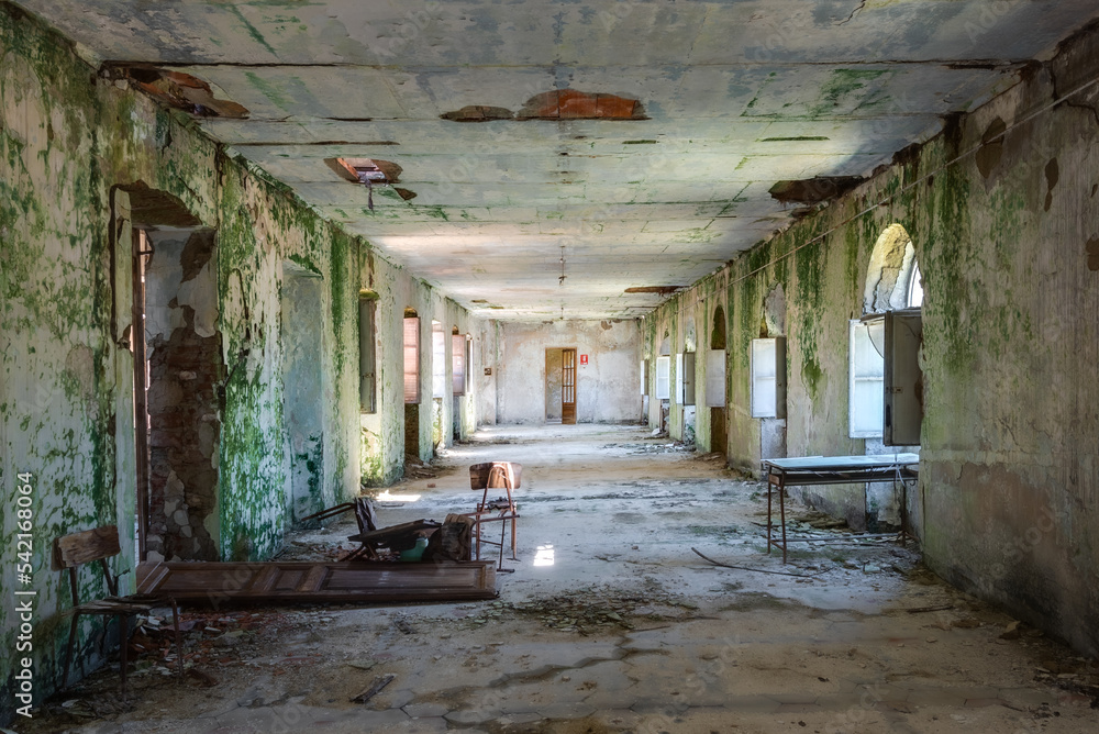 Room in boarding school decayed