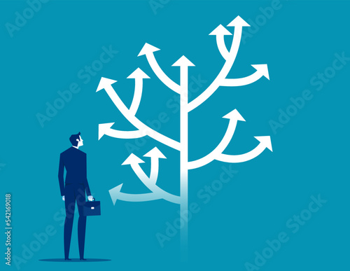 Looking for a way to direction a profit. Business profit and vector illustration