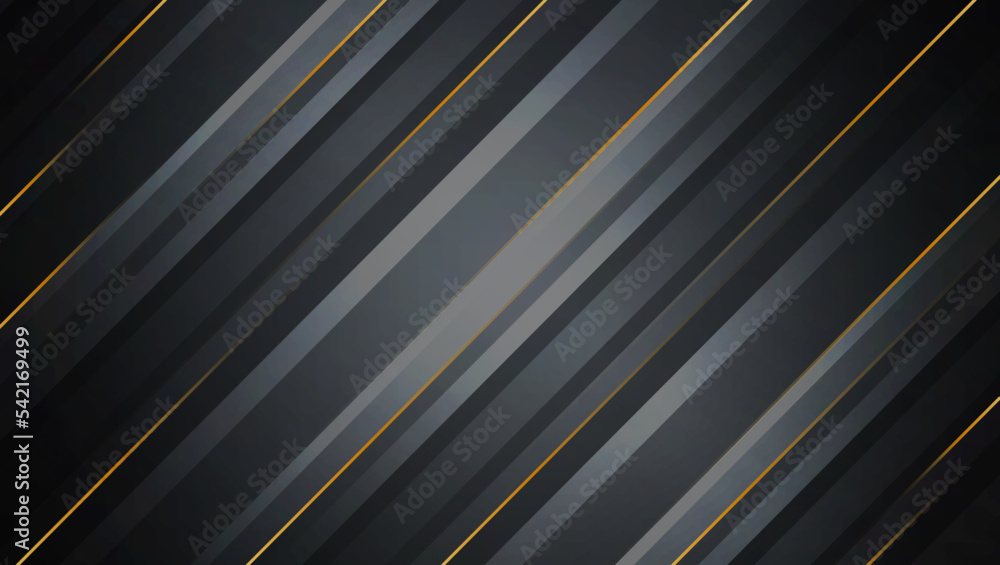Obraz premium Abstract black vector background with gold stripes