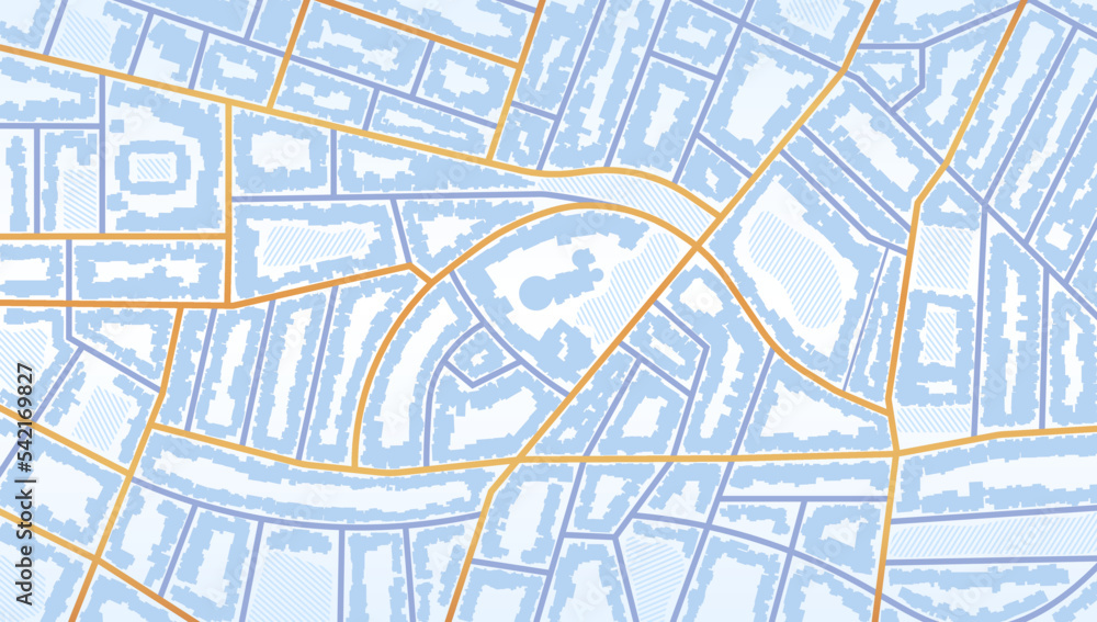 City top view. View from above the map buildings. Gps map navigation to own house. Detailed view of city. Decorative graphic tourist map. Abstract transportation background. Vector, illustration. City top view. View from above the map buildings. Gps map navigation to own house. Detailed view of city. Decorative graphic tourist map. Abstract transportation background. Vector, illustration.