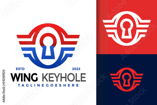 Wing Keyhole Logo Design, brand identity logos vector, modern logo, Logo Designs Vector Illustration Template