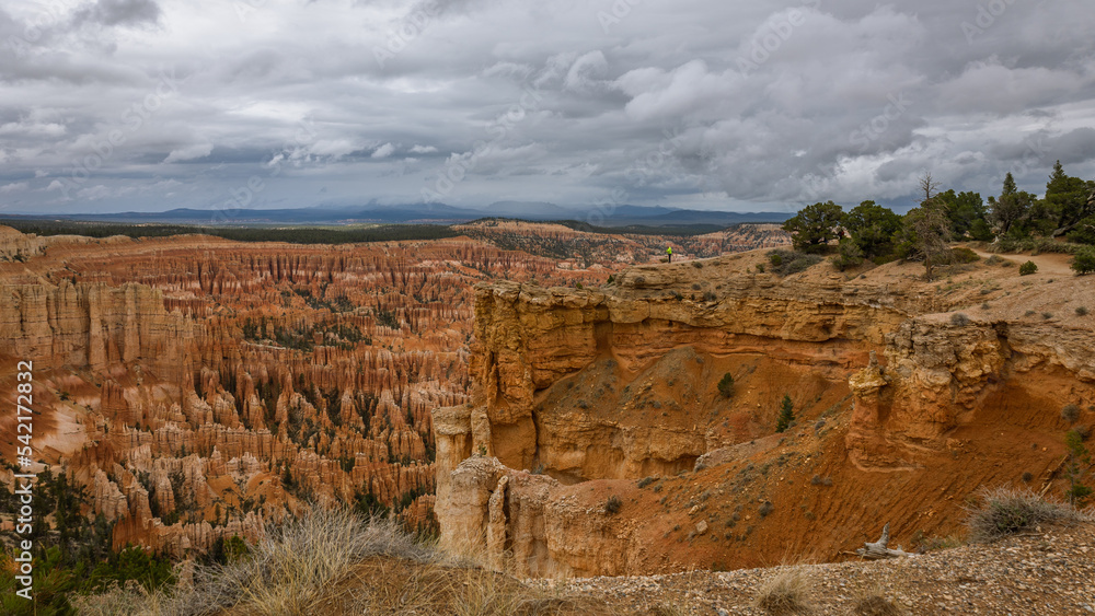 Bryce Canyon in Utah, is famous for its geological rock formations. Due to freezing and thawing, the limestone and sandstone formations are slowly eroded to form the so-called hoodoos.