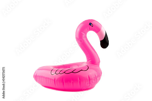 Flamingo icon. Pink pool inflatable flamingo for summer beach isolated on white background. Trendy summer concept.