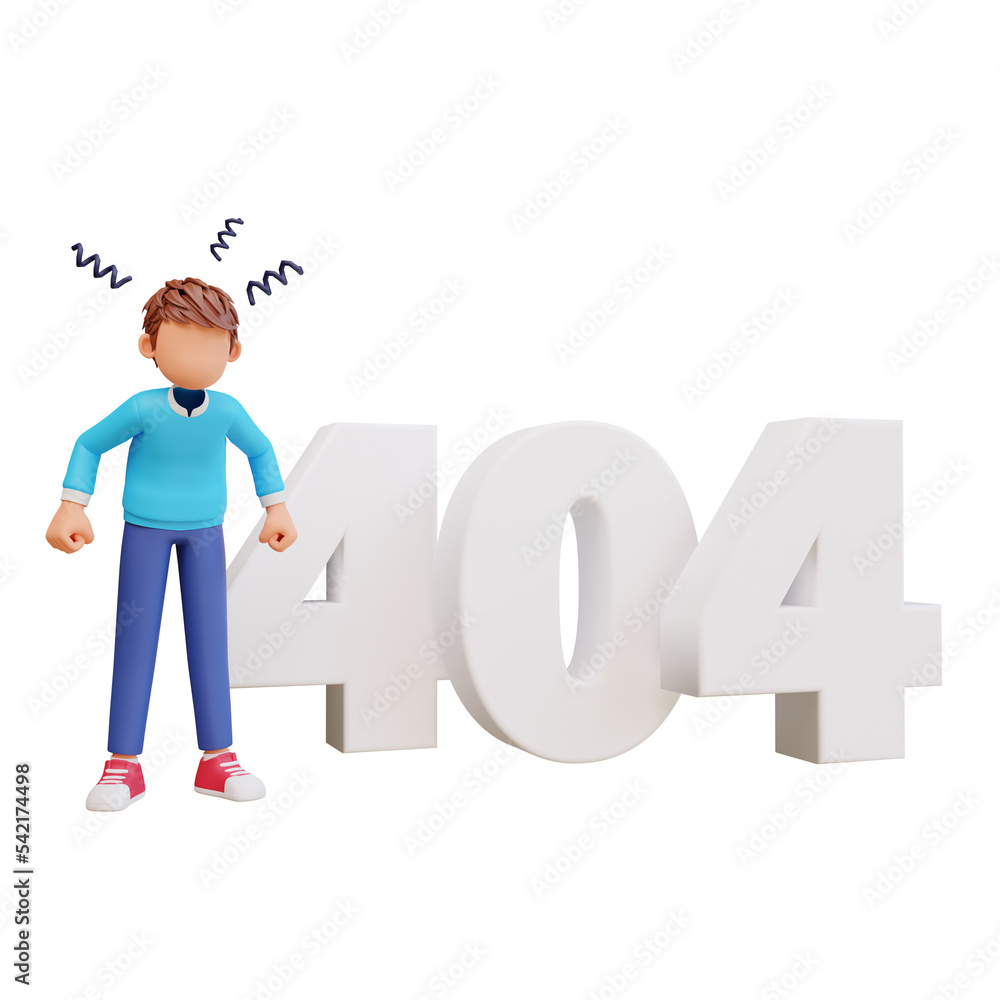 3d illustration Error 404 concept 