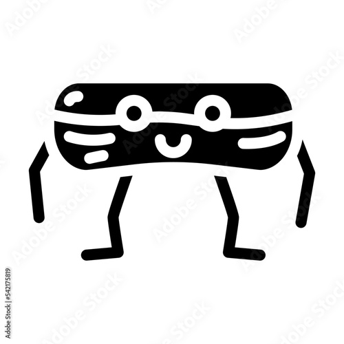 eclair dessert character glyph icon vector. eclair dessert character sign. isolated symbol illustration
