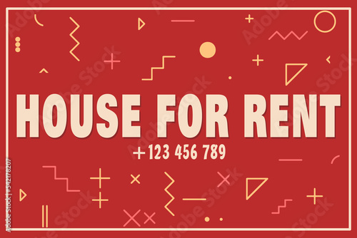 house for rent template design. Real Estate editable post banner. trendy advertisement poster in fantastic color scheme. best in print.