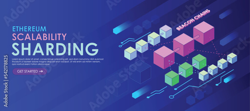 Ethereum crypto block isometric vector