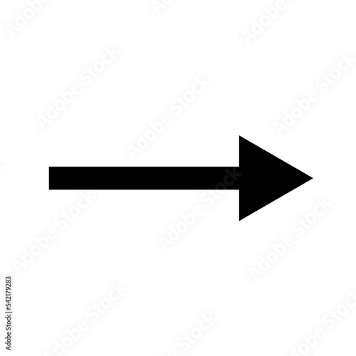 Straight arrow icon. Black vector thin arrow. Black direction pointer