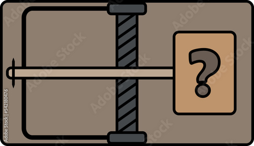 Mousetrap. Cheese lure. Animal trap flat design, vector