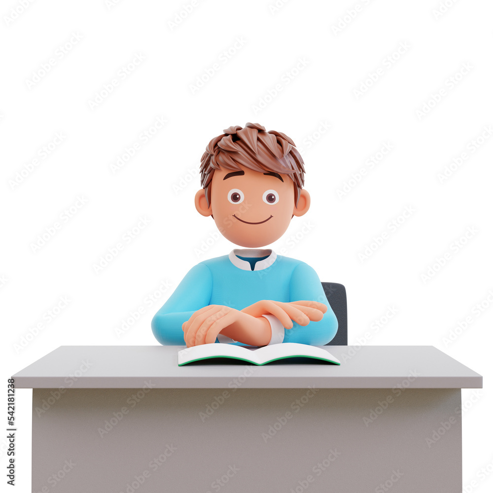 3d render cute boy back to school 3d render cute boy back to school