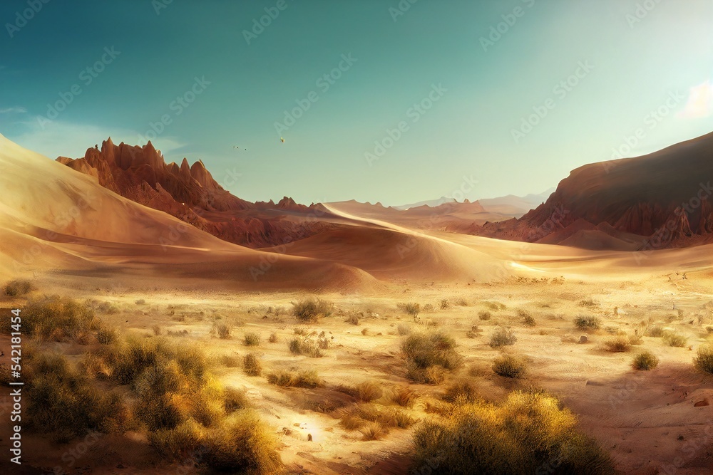 Naklejka premium Fantasy desert illustration