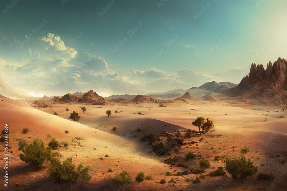 Fototapeta premium Fantasy desert illustration