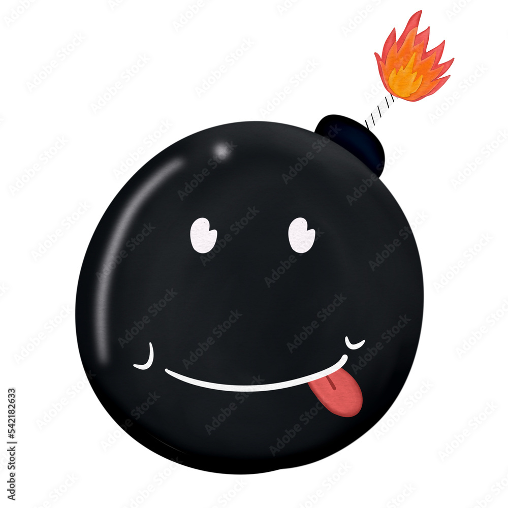 smile bomb with burning fuse watercolor smile bomb with burning fuse watercolor