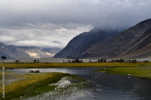 Diskit is a village in Nubra Valley, Ladakh. Diskit Monastery is the oldest and largest Buddhist monastery in Diskit. Hundar is a village in Nubra Valley famous for Sand dunes, Bactrian camels.
