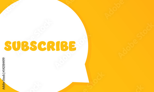 Subscribe. Speech bubble with Subscribe text. 2d illustration. Flat style. Vector line icon for Business and Advertising