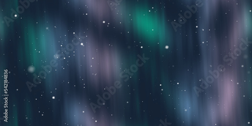 Vivid Aurora with stars on night sky extra wide seamless texture, high resolution