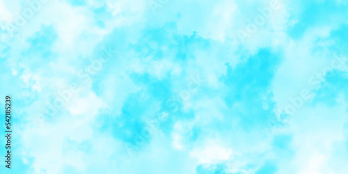 Blue sky with white clouds background. Romantic sky. Abstract nature background of romantic summer blue sky with fluffy clouds. Beautiful puffy clouds in bright blue sky in day sunlight.>