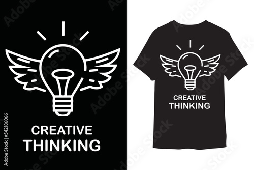 light bulb idea or Creative Thinking T-shirt Design 