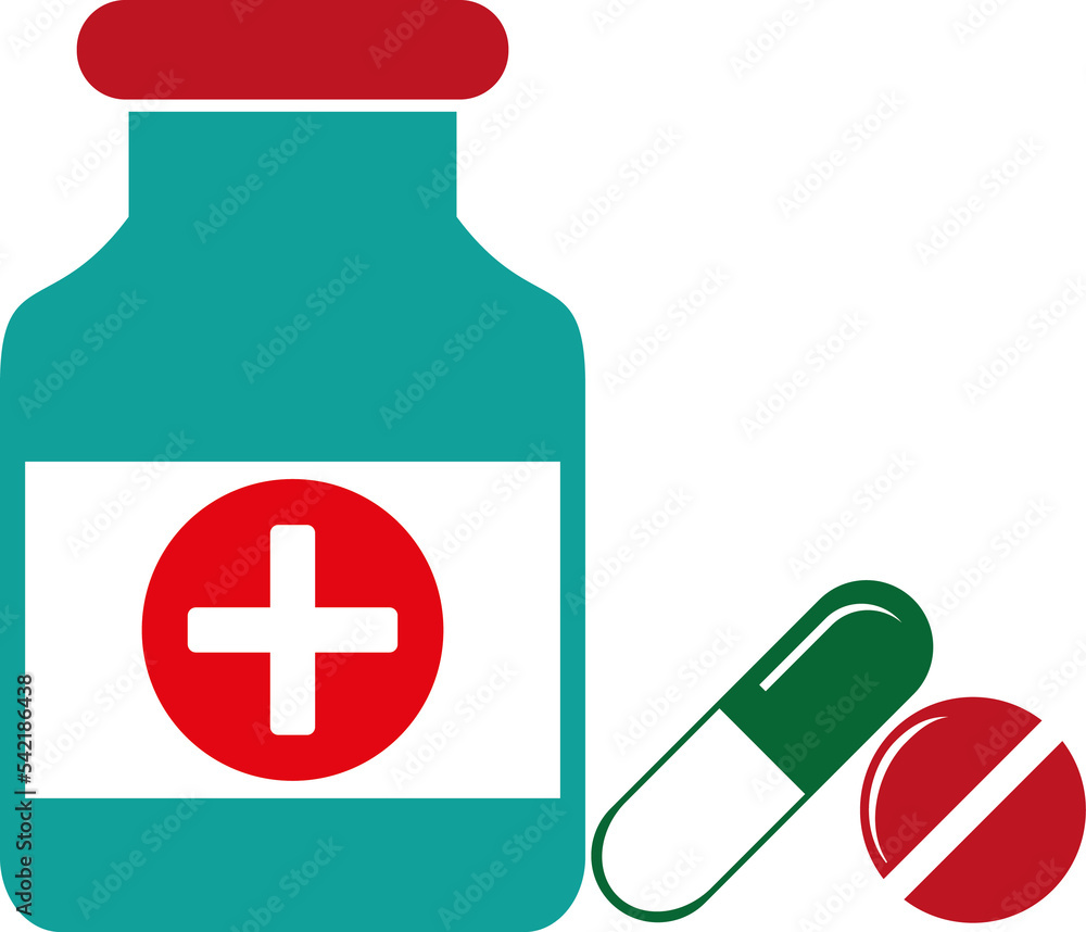 Drug container and medication icon, Medical symbol, transparent backgrounds Drug container and medication icon, Medical symbol, transparent backgrounds