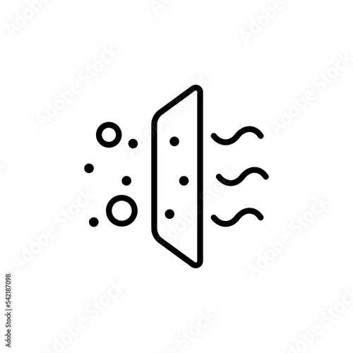 Hood line icon. Air conditioning, Air filtration, cold, heat, virus, fan, propeller, ventilation, aeration, thermometer, etc. Fresh air concept. Vector black line icon on a white background