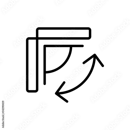 Double glazing icon. Air conditioning, angle, Air filtration, cold, heat, virus, fan, propeller, thermometer, etc. Fresh air concept Vector black line icon on a white background