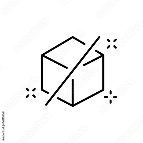 Crossed sugar line icon. Sweetness, non sugar cubes in product , coffee, tea, saucepan, cup, diabetes, sugar bowl, flour. Dessert concept. Vector black line icon on a white background