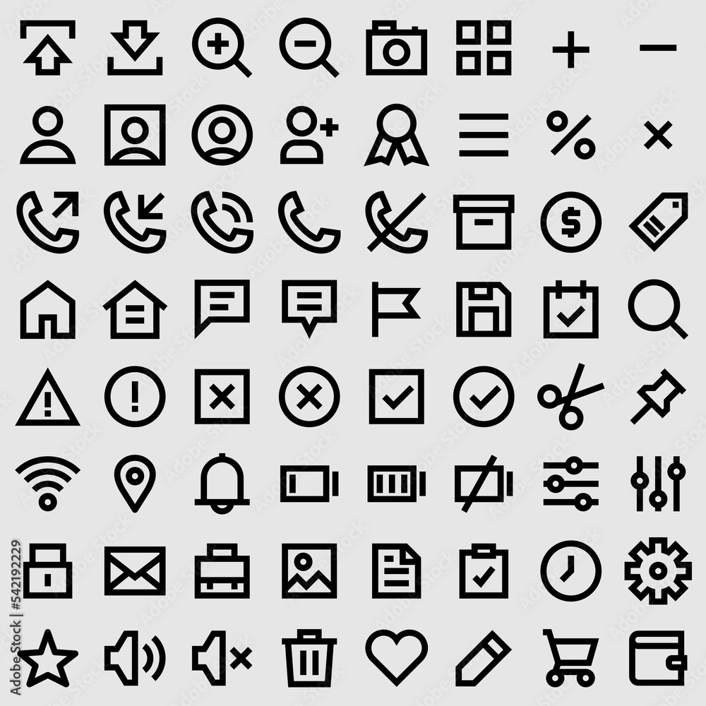 Vector illustration of thin line icons for business, banking, contact, social media, technology, seo, logistic, education. Vector illustration of thin line icons for business, banking, contact, social media, technology, seo, logistic, education.