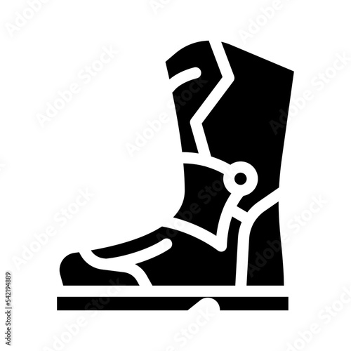 boots motorcycle glyph icon vector. boots motorcycle sign. isolated symbol illustration