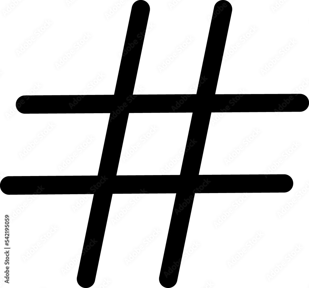 Hashtag black sign