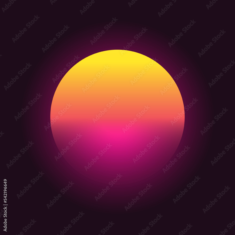 Retro futuristic sunset background. 80s style. Retrowave, synthwave futuristic design. Template for cyber or sci-fi abstract concept. Vector illustration