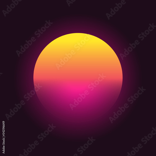 Retro futuristic sunset background. 80s style. Retrowave, synthwave futuristic design. Template for cyber or sci-fi abstract concept. Vector illustration