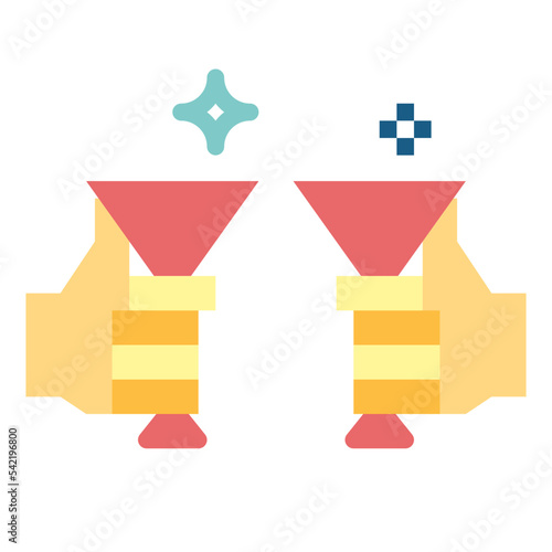 cheers flat icon style