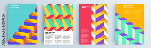 Modern abstract covers set, minimal covers design. Colorful geometric background, vector illustration.