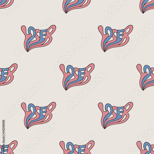 Melted loser sign vector seamless pattern. Cute repeat background for textile, design, fabric, cover etc.