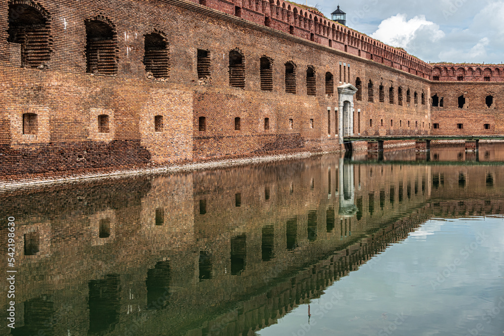 Old fort with reflection on the moat