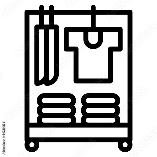 clothes rack line icon style