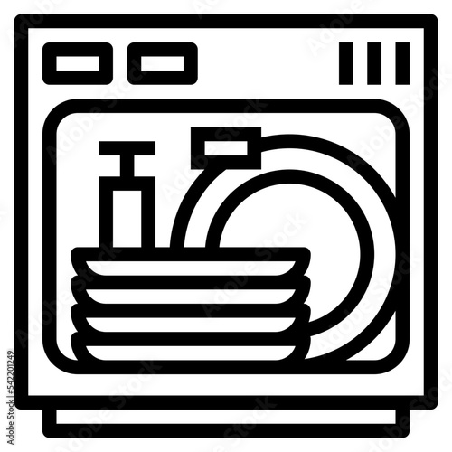 dishwasher line icon style