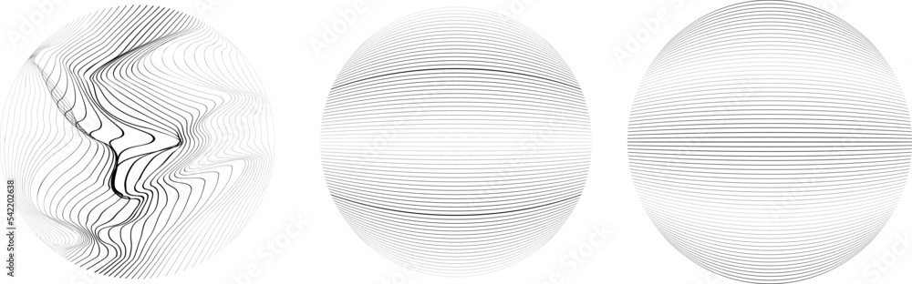 Set of spheres . Lines constructed transparent sphere .Vector  .Technology sphere Logo . Design element for posters, social media, templates, flyers, brochures . Abstract trendy transparent circles .