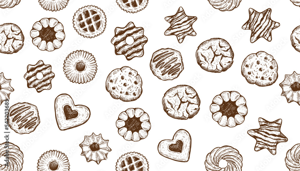 Cookie set hand drawn illustration. Vector.
Cookie set hand drawn illustration. Vector.