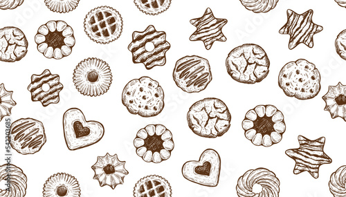 Cookie set hand drawn illustration. Vector.	
