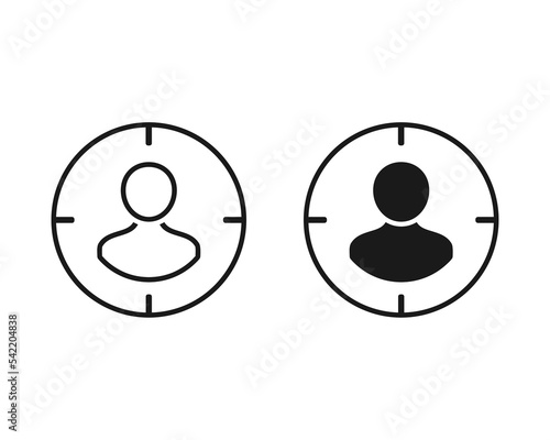 Target audience. Headhunting person icon. Focus user. Illustration vector