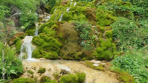 Slow motion of the Pisioaia waterfall in Galbena gorges, Apuseni National park, Romania photo